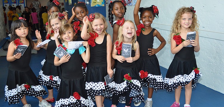 Kindergartners gave a Flamenco performance during the school's Latin Cultural Fair.