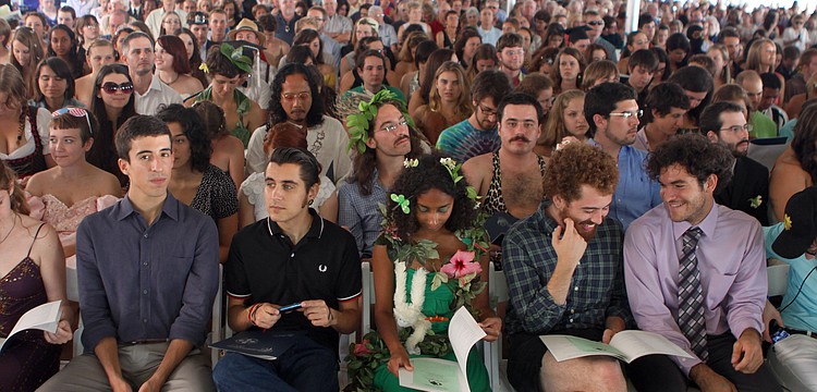 The class of 2011 sit in their seats facing the stage during New College's 2011 Commencement ceremony Friday, May 20 at College Hall Bay Front.