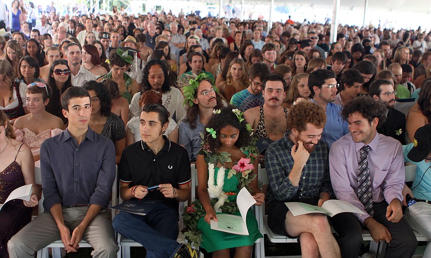 The class of 2011 sit in their seats facing the stage during New College's 2011 Commencement ceremony Friday, May 20 at College Hall Bay Front.