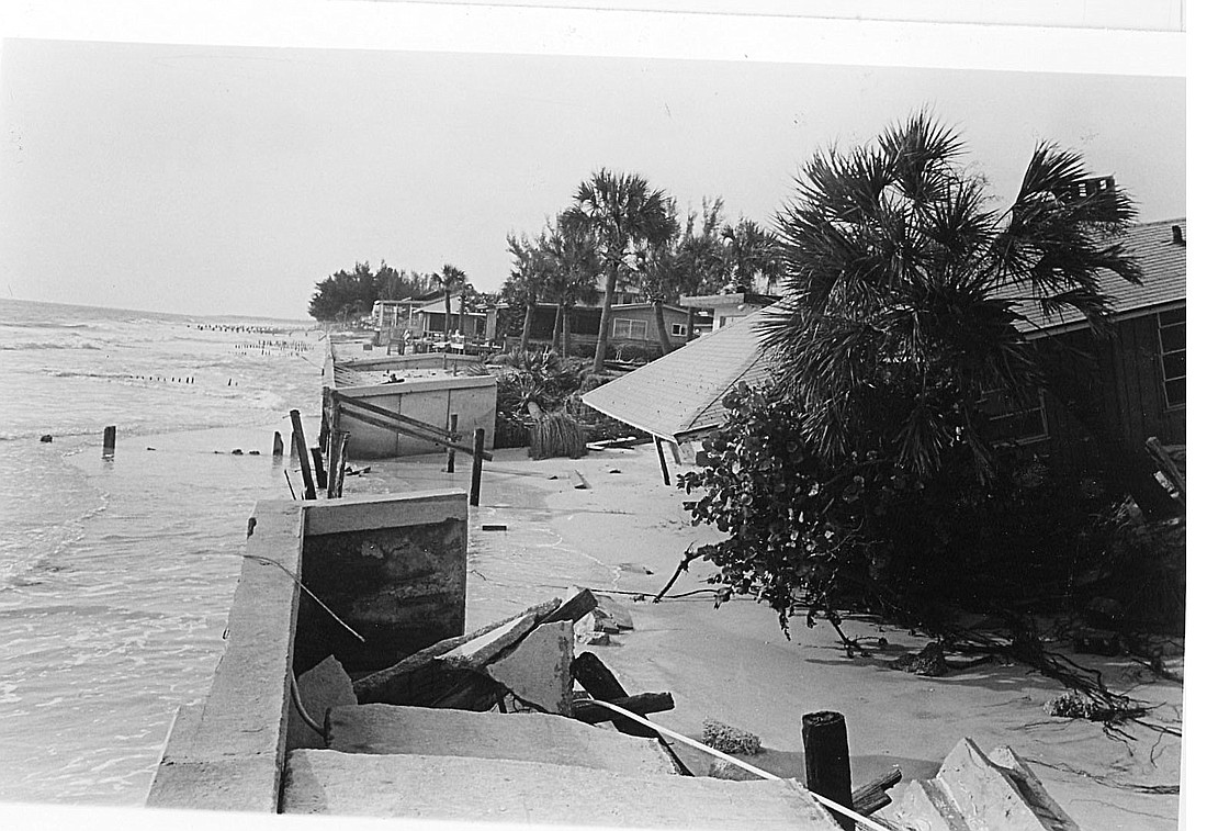Hurricane Elena caused extensive seawall damage during Labor Day weekend in 1985.
