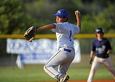 Ten-year-old Daniel Gavin got the call on the mound for A/C Warehouse May 25.