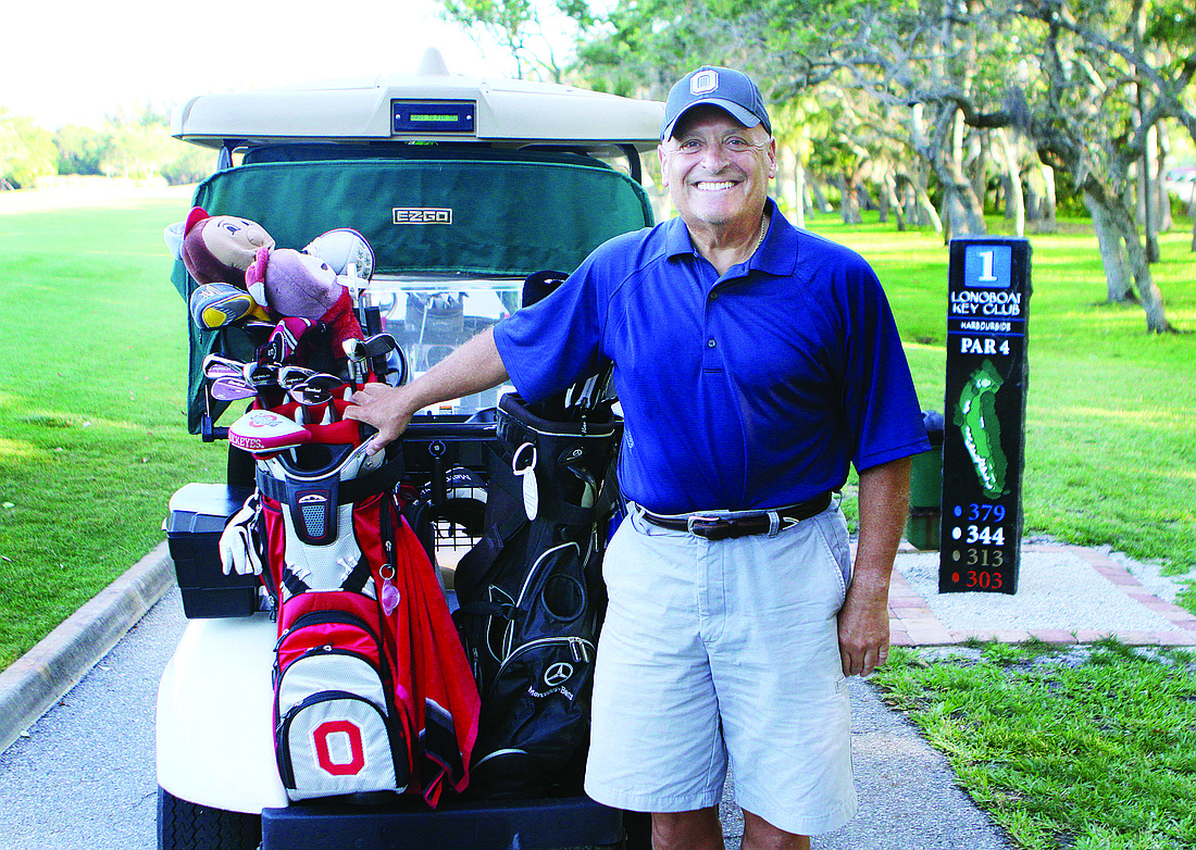 Stu Rothbaum with his OSU Buckeyes golf bag.