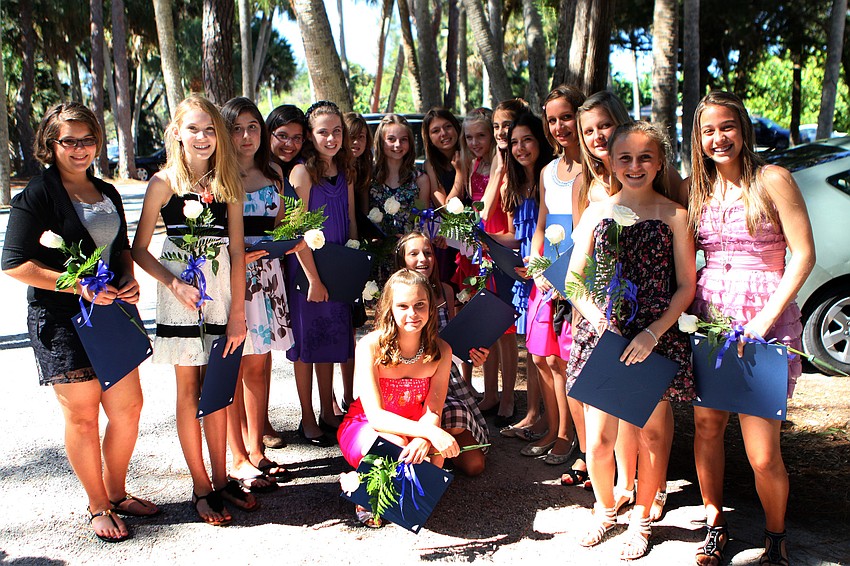 The girls of ODA's graduating 6th grade class.