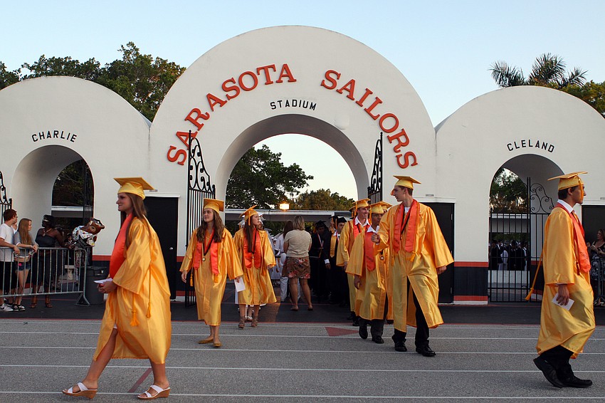 The Sarasota High School class of 2011 made their way through the archway that leads into Cleland Stadium where over 475 students graduated Friday, June 3.
