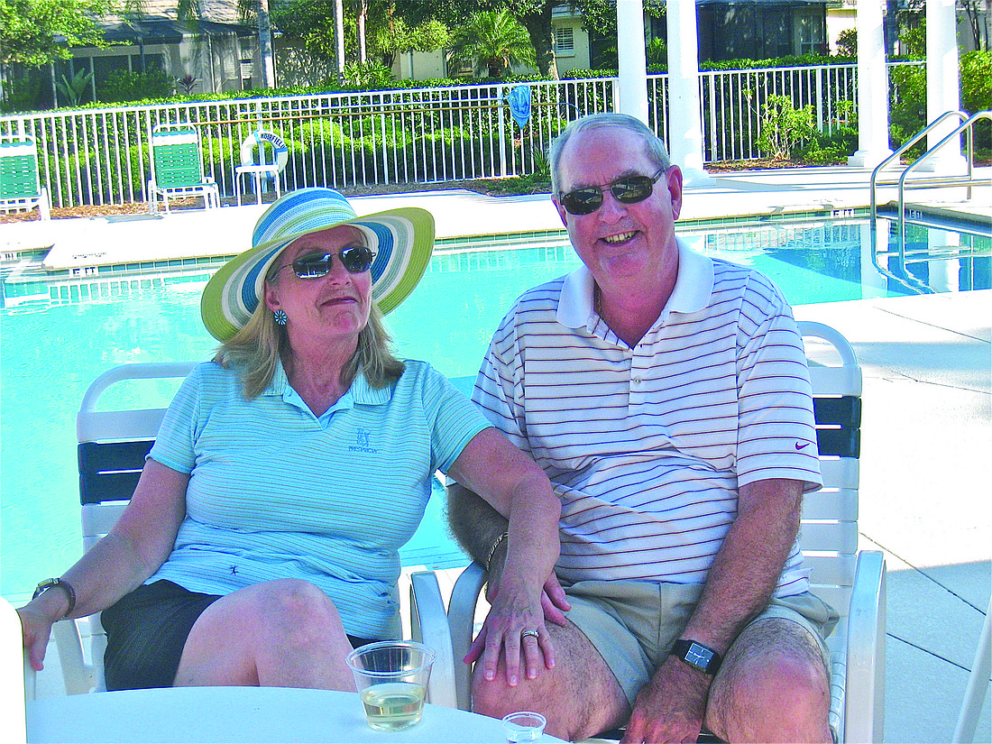Bill Miller and Anita Shelare Miller enjoyed the poolside view.