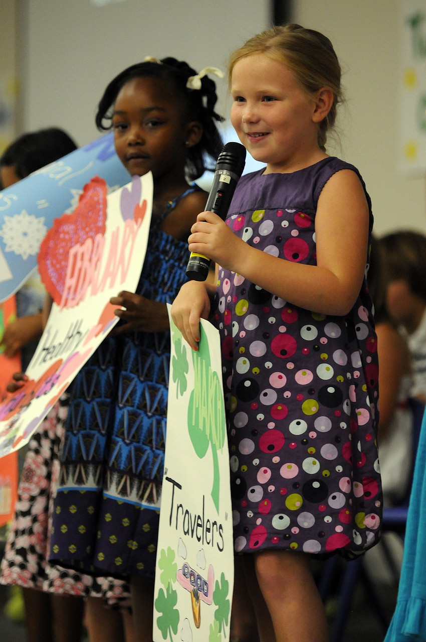 D'niyah Caldwell and Keira Reigle showed what they learned each month.