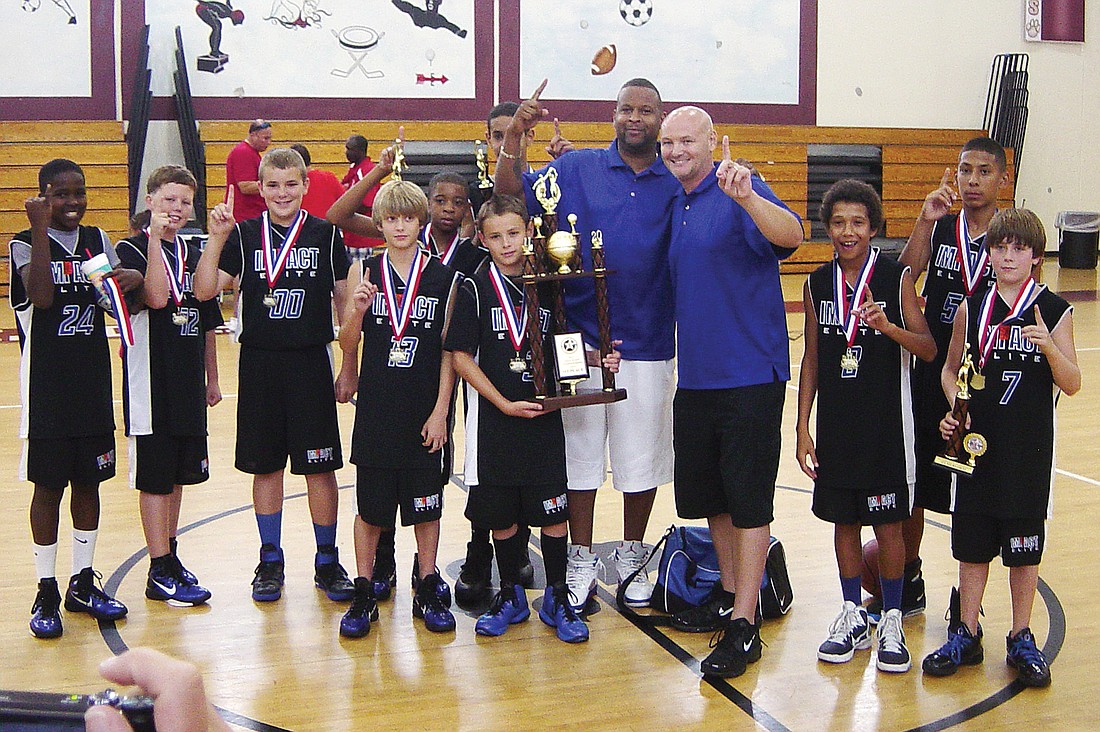The Impact Elite sixth-grade basketball team won six straight games to win the Boys USSSA State Championship June 11-12.