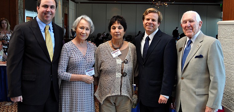Joe Gruters, Zenobia Davis, Norma Brown, Senator Mike Haridopolos and President of the Sarasota Republican Club Chuck Volkert