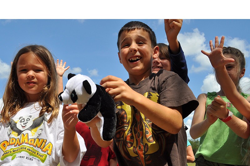 Seven-year-old Nathan Inverso was thrilled when he caught a panda during the outdoor activity.
