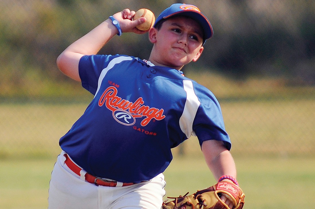 Twelve-year-old A.J. Rizzo has been playing for the Rawlings Gators team since it formed about three years ago.