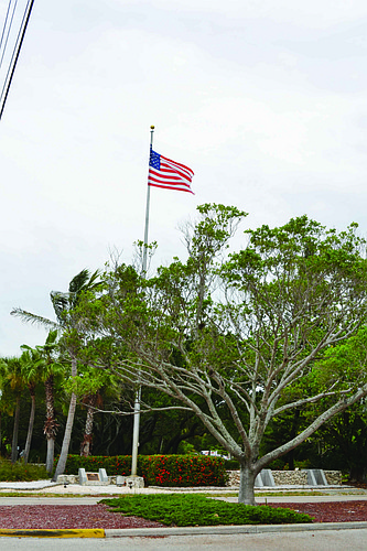 Kurt Schultheis The flag at Bicentennial Park is once again flying high day and night.
