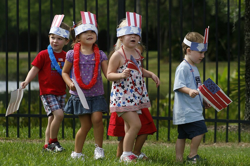 Each student wore patriotic costumes they created in their classrooms.