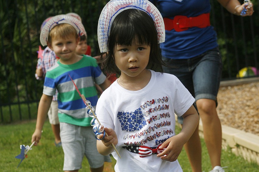 Sophia Hsu was among the first students in the parade.