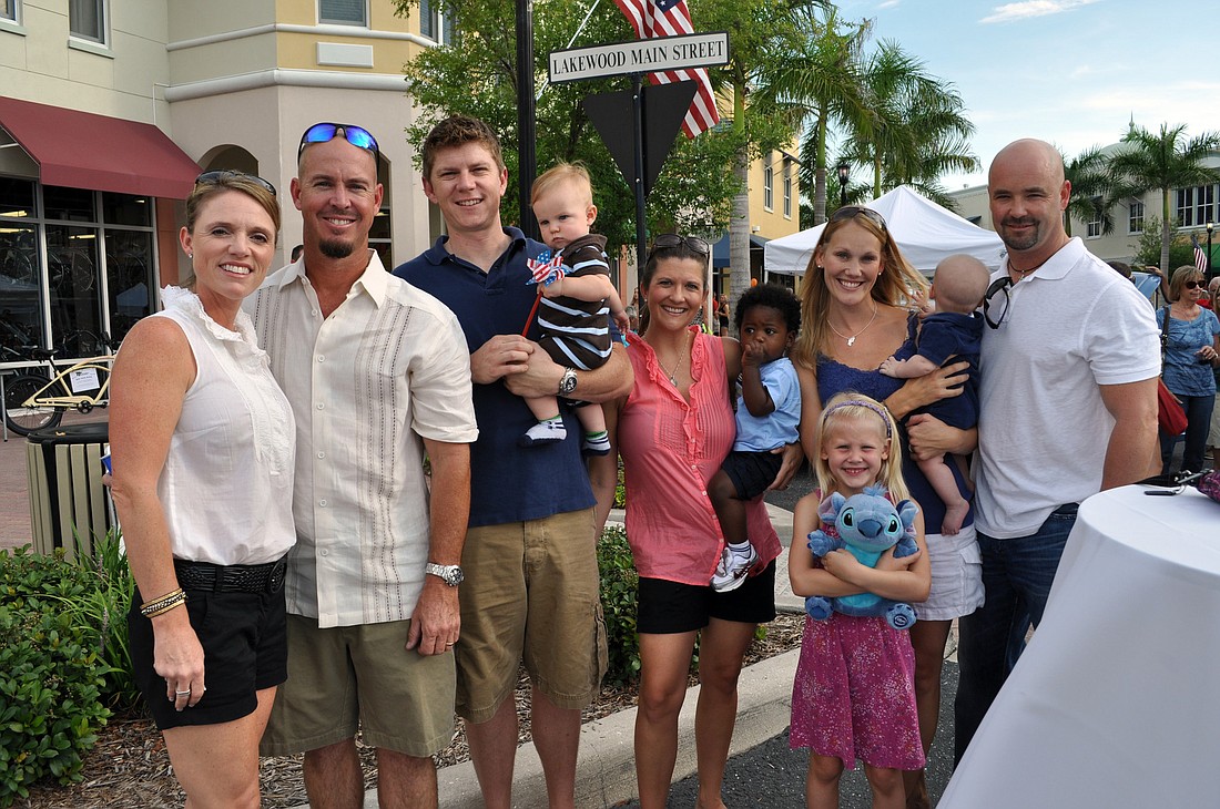 Dana and Terry Townson, Ryan and Ashlie Fulmer with their children Preston, 7 months and Easton, 15 months, and Lindsey and Michael Ryan with their children Olivia, 6, and Michael, 4 months