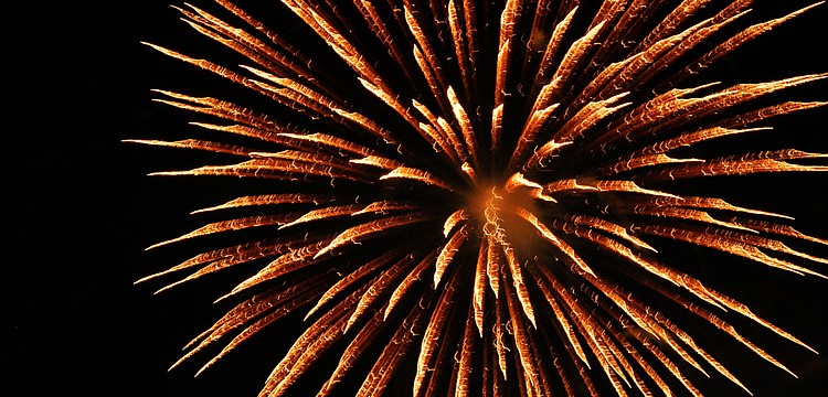 Fireworks lit up the sky in celebration of Independence Day.