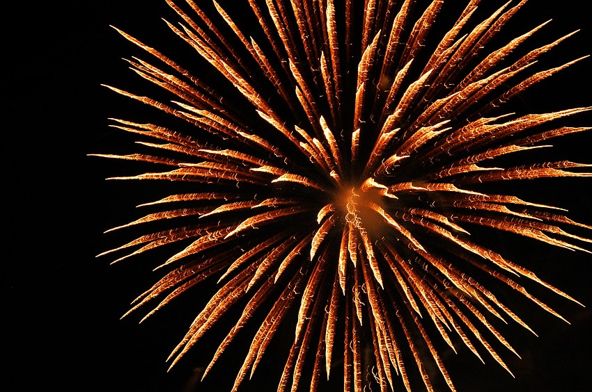 Fireworks lit up the sky in celebration of Independence Day.