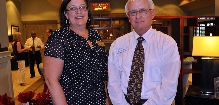Lakewood Ranch Business Alliance President Bobbi Larson with Jim Althouse of Infinity Technology Solutions