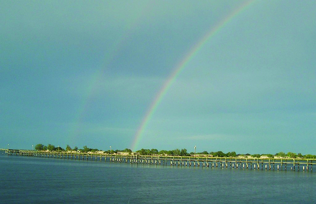 Lois Braley took this photo of a double rainbow July 4 over the Manatee River at Braden Castle Park.