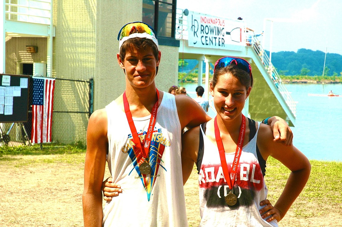Travis and McKayla Taaffe rowed at the 2011 Club National Championships in July, at the Indianapolis Rowing Center.