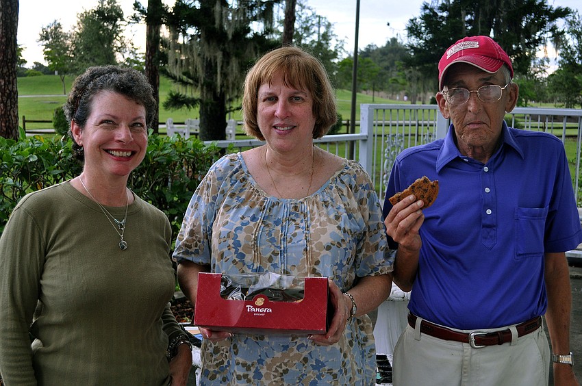 Ellen Bartlett, Pat Kolodgy and Gregg Gamso enjoy themselves Thursday, July 28 during the Alta Vista neighborhood picnic at Payne Park.