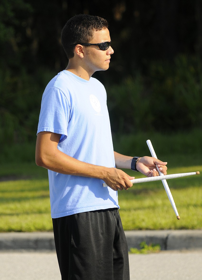 Mike Mallen kept the Pirates drumline on beat.