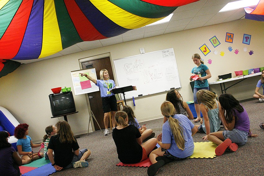 In addition to all the fun, the Vacation Bible School also included time for Bible study.