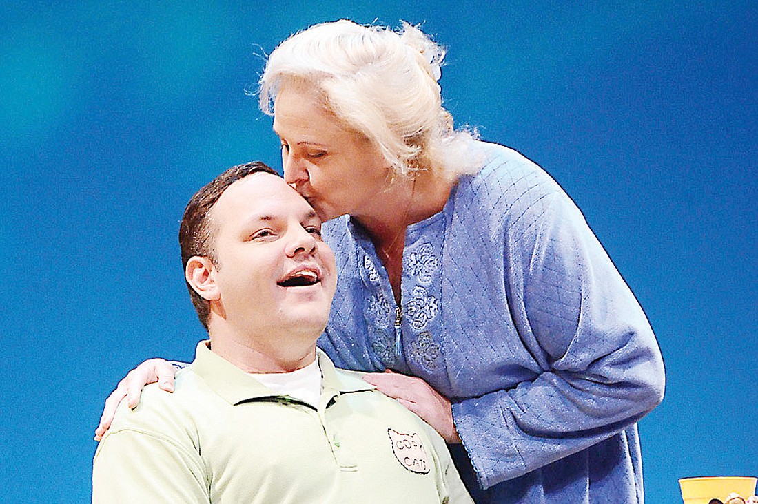 Robert David May plays Robert Castle, and Karel K. Wright portrays his mother, Claire, in the Banyan Theater Company production of Ã¢â‚¬Å“Kiss the Moon, Kiss the Sun.Ã¢â‚¬Â Photo by Gary Sweetman.