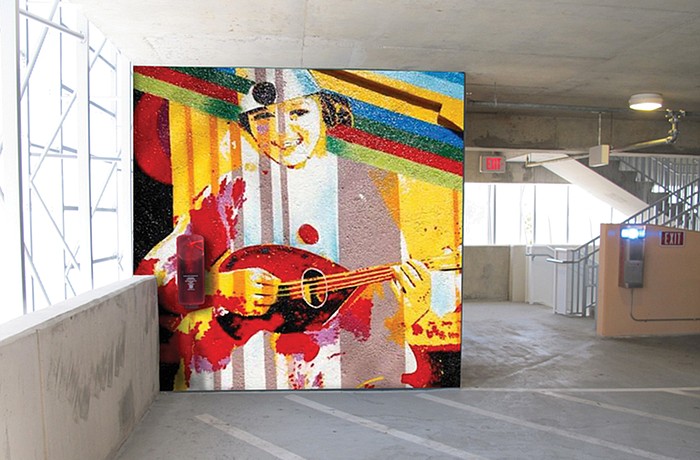 This depiction of how a Palm Avenue parking garage wall would look was presented last week to the Public Art Committee. Courtesy photo.