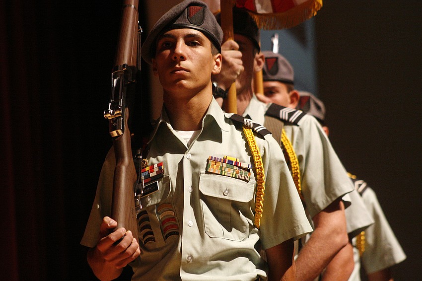 Dimitri Ioakimides and the JROTC presented the colors.