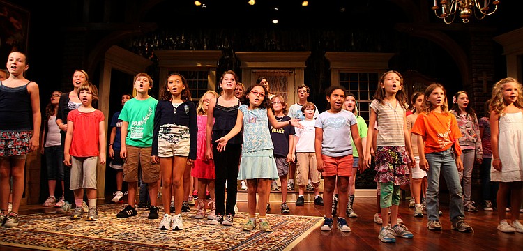 The session III campers sing â€œYou Gotta Beâ€ as the opening number for â€œAlone in the Universeâ€ during dress rehearsal Thursday, Aug. 18 at Florida Studio Theatre.