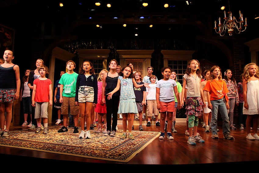 The session III campers sing â€œYou Gotta Beâ€ as the opening number for â€œAlone in the Universeâ€ during dress rehearsal Thursday, Aug. 18 at Florida Studio Theatre.