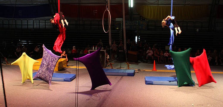 Amazing Grace Circus from Nyack, NY performed a group act for the showcase performance Thursday, Aug. 18 inside the PAL Sailor Circus Arena.