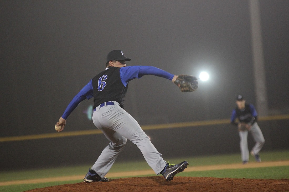 Matanzas pitcher Tyler Stuart had six strikeouts and four walks over 6.2 innings on Tuesday against Seabreeze. (Photo by Andrew O'Brien)