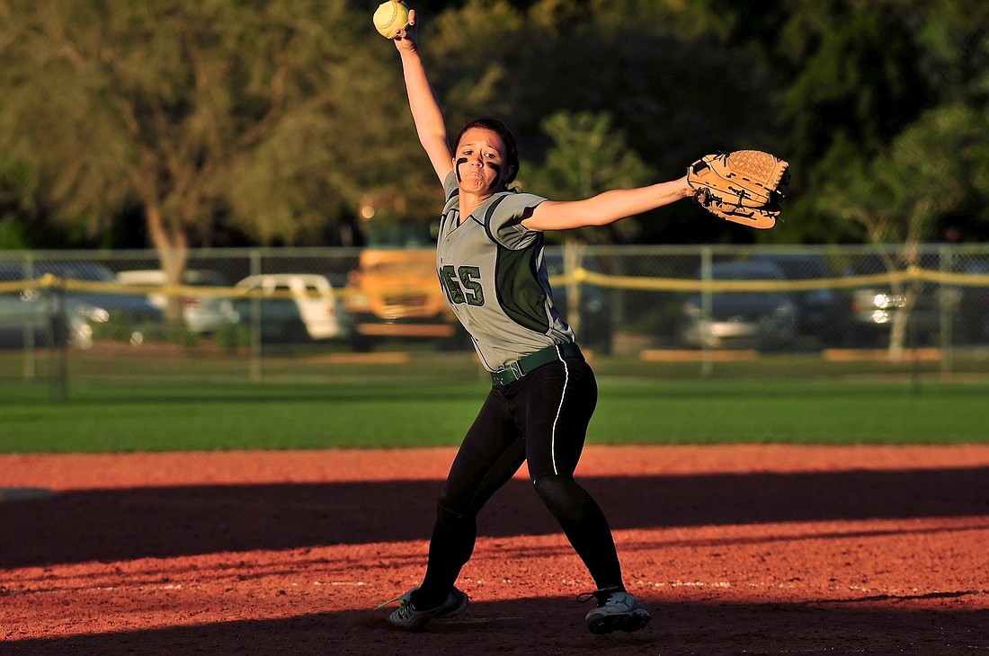 FPC's Anna Hardy struck out seven Seabreeze batters while tossing a complete game. (Photo by Joey LoMonaco)