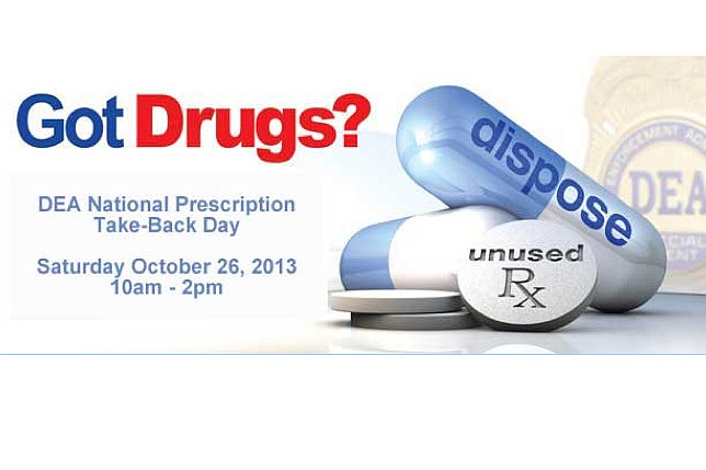 The Flagler Beach Police Department's prescription drug take back day will be held in collaboration with the DEA. (Image courtesy of the Flagler Beach Police Department.)