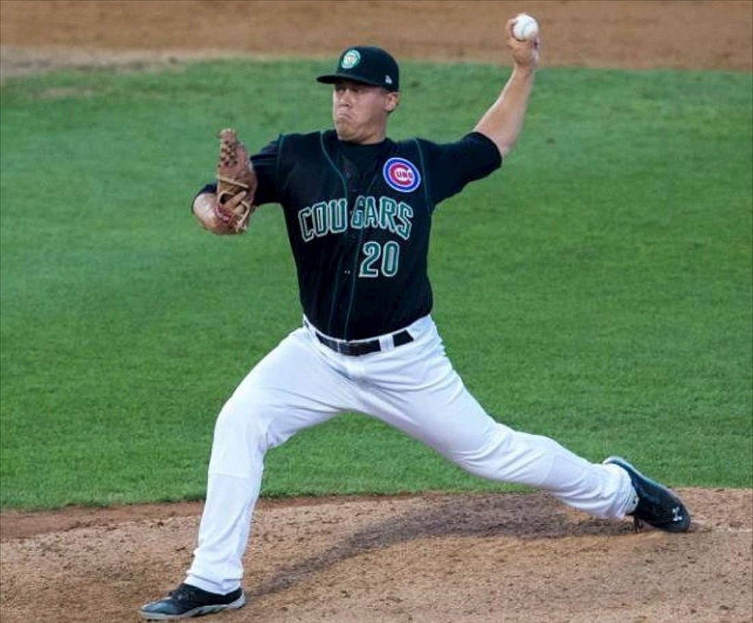 2008 FPC grad Al Yevoli tossed five scoreless innings with the Cubs organization during 2014 Major League Baseball spring training but was cut. (Courtesy photo)