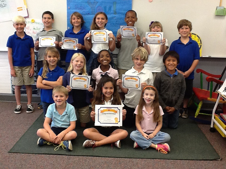 Angie BuchananÃ¢â‚¬â„¢s second-grade class shows off their Reading Counts certificates. COURTESY PHOTOS