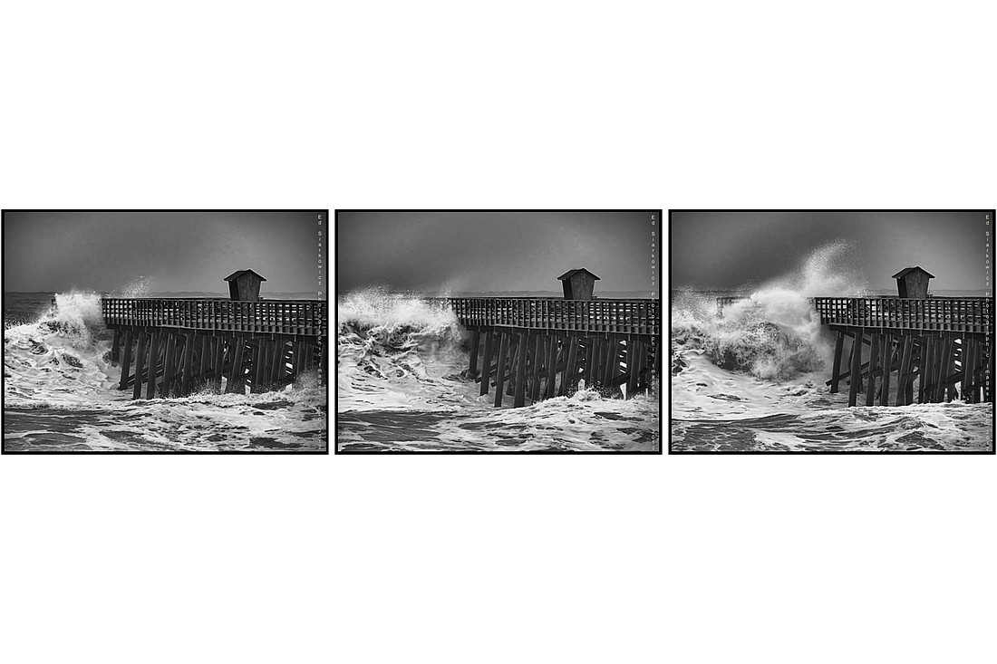 Ed Siarkowicz's Hurricane Sandy sequence will be displayed as three 30-by-40 canvases; the largest it has ever been.