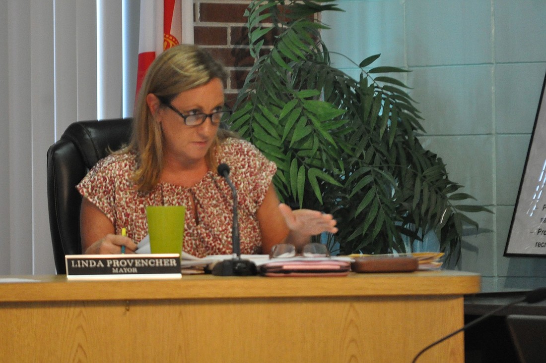 Mayor Linda Provencher asked commissioners to delay the vote. (Photo by Jonathan Simmons.)