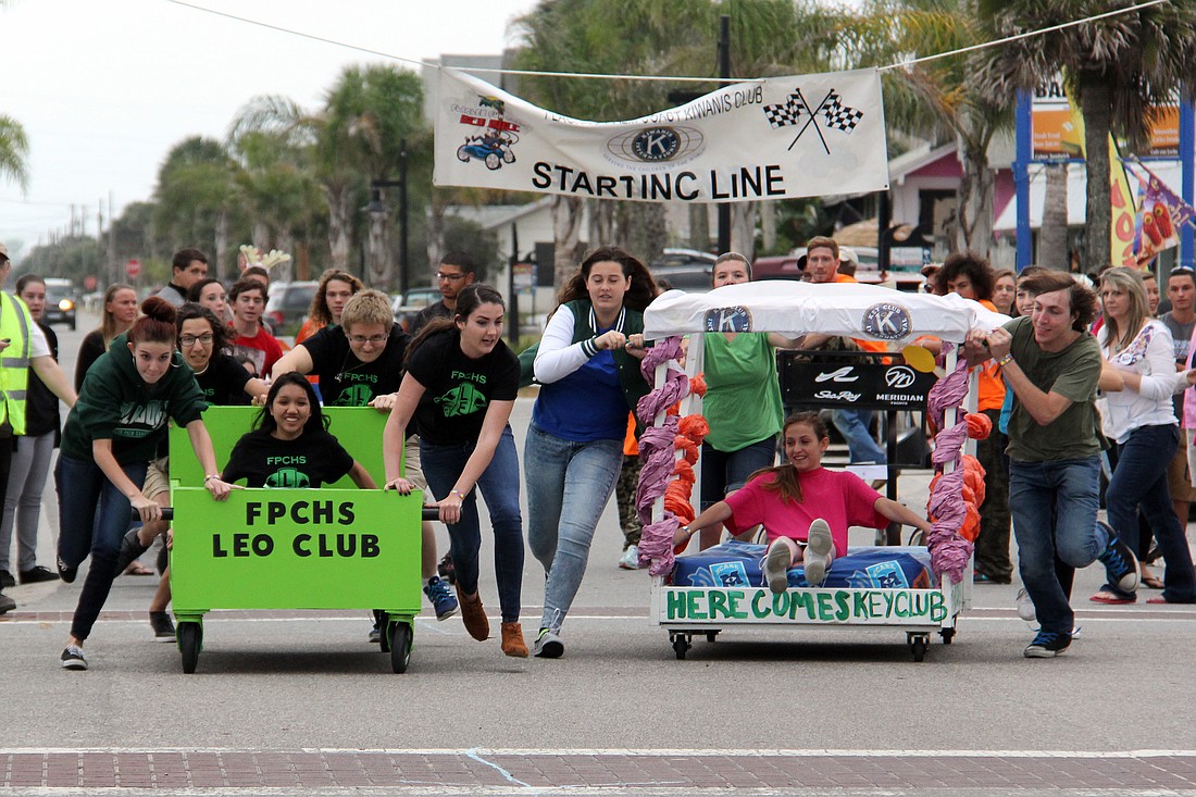 The Flagler Palm Coast High School Leo Club was dueled against the FPC Key Club during the bed race. The Leo Club finished with the fastest time of all teams.