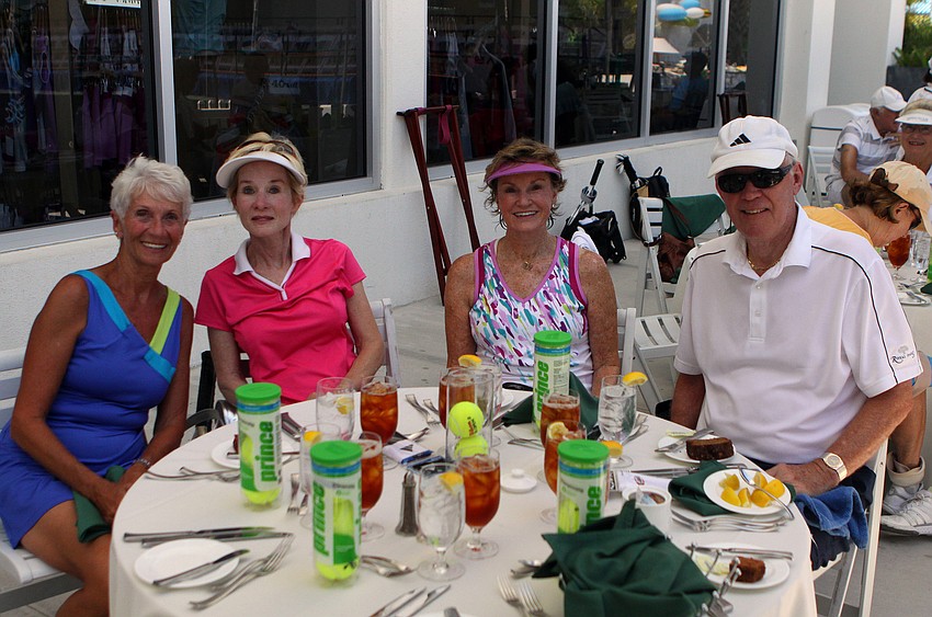 Marla Dils and Cathy Goshom with Pat and Jim Anderson