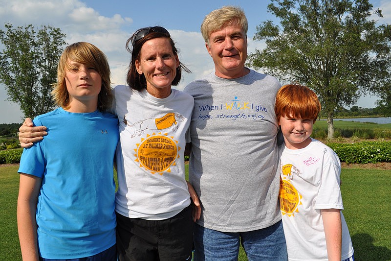 The Mayer family came out in full force. Pictured are Jake, Carla, Tom and Connor.