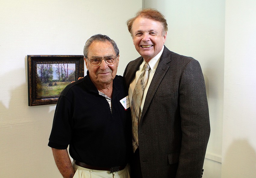 Ed Brickman and Dr. Larry Thompson attend the opening of the RCAD Creatives Exhibition Thursday, May 19 at Longboat Key Center for the Arts.