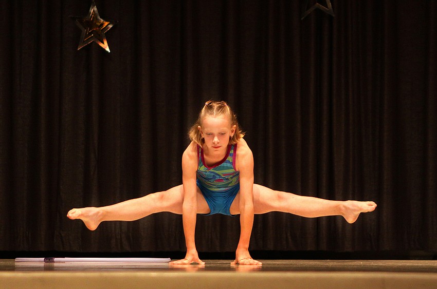 Hailey Manitz did a gymnastics routine Wednesday, May 25 during 