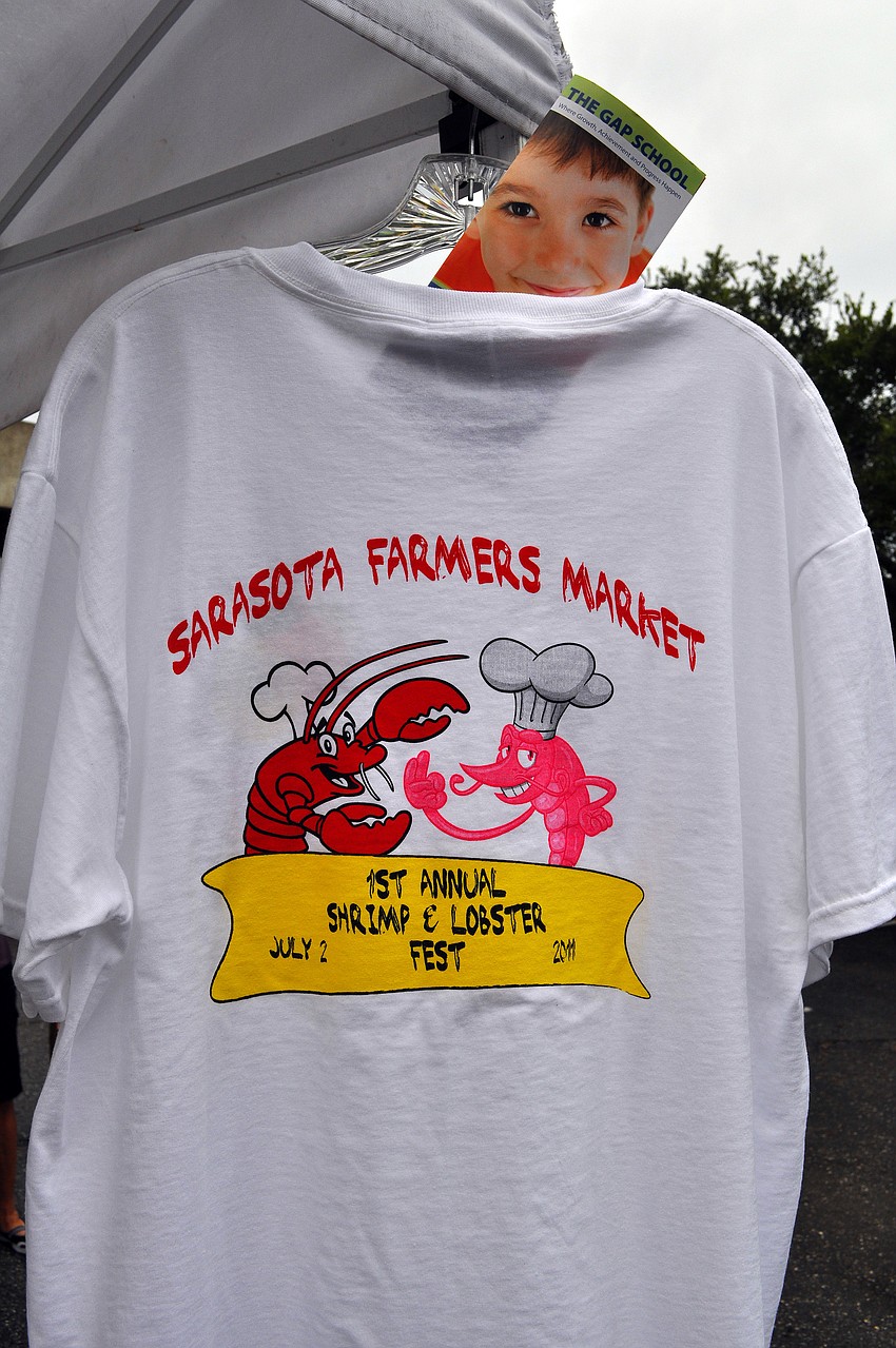 A t-shirt was created for the Sarasota Farmers Market first ever Shrimp and Lobster Festival. Proceeds benefited the GAP school.