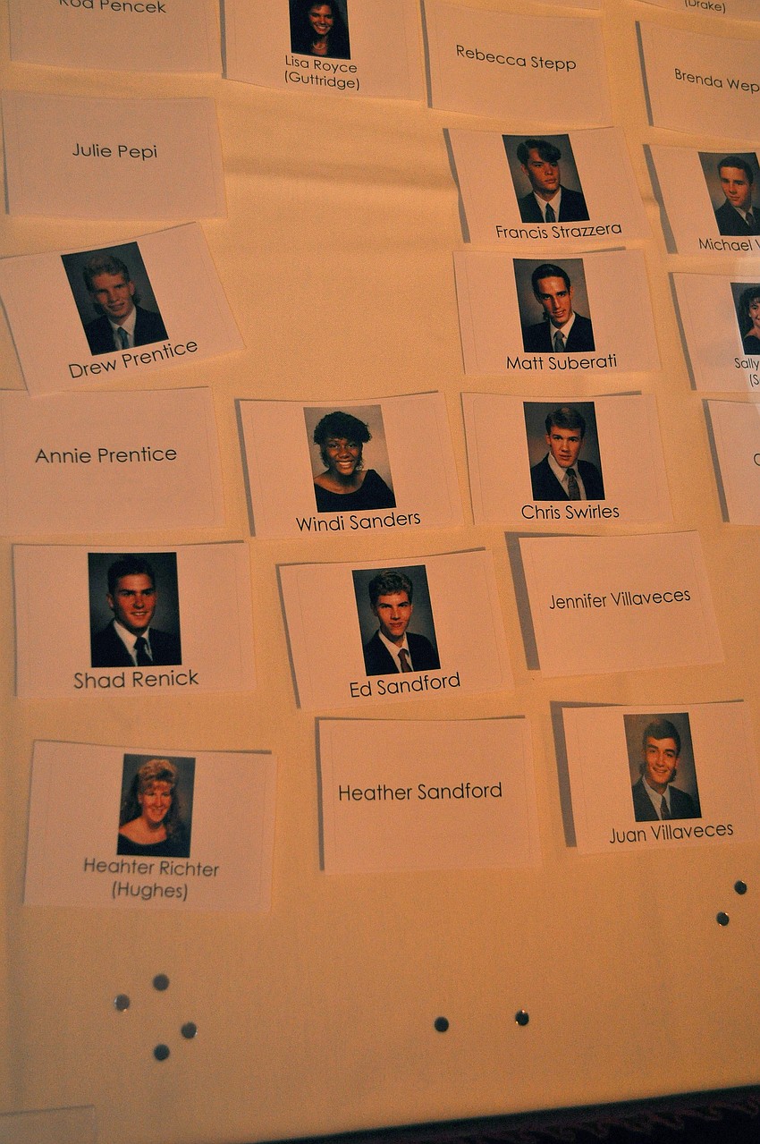 People enjoyed the name tags that included each graduates senior year photo next to their name.