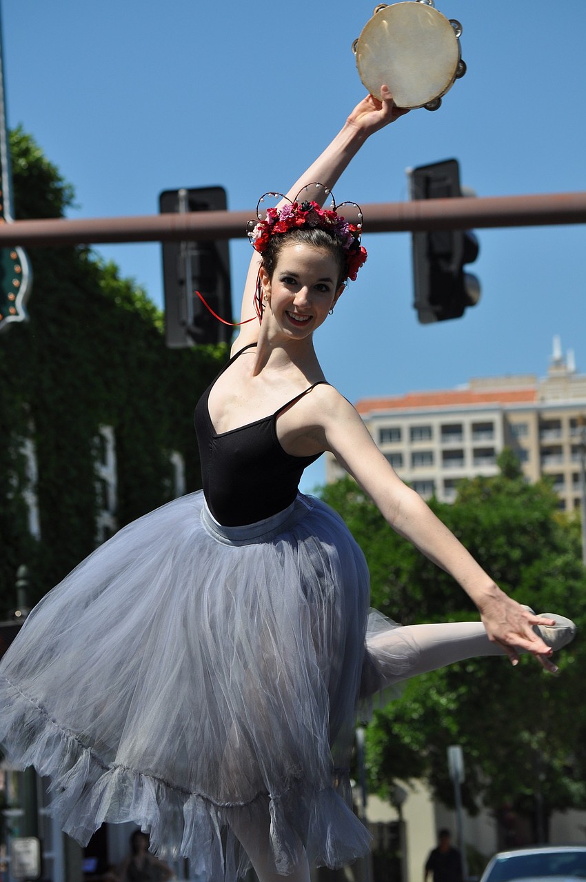 The Sarasota Ballet School kicked off its program with a tambourine dance performance.