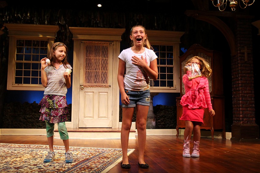 Chelsea Volosin gets very excited while performing her monologue â€œI Brought a Wormâ€ during dress rehearsal Thursday, Aug. 18 at Florida Studio Theatre.