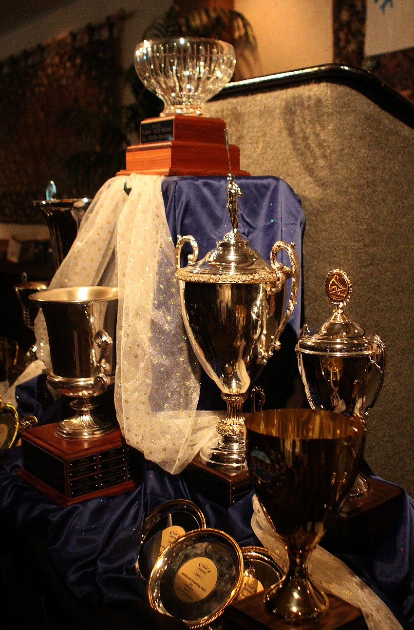 The awards were placed in front of the stage at Sarasota Crew's Night of The Stars Sunday, May 22 at Michael's on East.