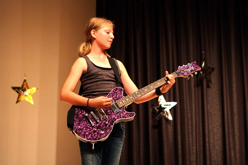 Emma Bailey, 5th grade, showed off her electric guitar skills by playing 